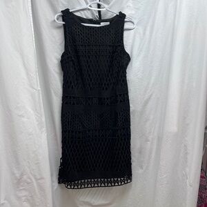 Carmen Marc Valvo black sheath dress